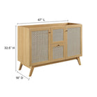 Modway - Soma 48" compatible avec un ou deux éviers simples ou double Armoire de toilette de salle de bain (lavabo non inclus) - Chêne-Étagères ajustables