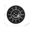 Monarch Specialties - Horloge - 30 po Rond - Mécanisme D'Engrenage - Surdimensionné Grand - Horloge Murale - Noir - Transitionnel-Le mouvement à quartz moderne assure un chronométrage précis et les repères numériques romains imprimés facilitent la lecture d'un seul coup d'Sil, tandis que le design sans tic-tac est idéal pour les espaces calmes