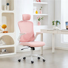 HOMCOM - Chaise de bureau ergonomique avec soutien lombaire 4d - rose-Hauteur d'assise réglable et fonction d'inclinaison pour un confort optimal 