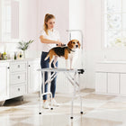 PawHut - Table de toilettage pliable pour chiens et chats surface antidérapante - gris-Plateau avec surface en caoutchouc texturé pour éviter de glisser 