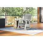 Suncast - Chaise berçante avec rangement - Gris colombe/Cube de glace-Résistant aux rayons UV.