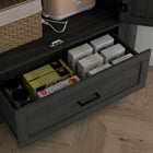 HOMCOM - Armoire de rangement de cuisine haute 69 po avec étagères réglables - noir-Surface recouverte de mélamine pour une résistance aux rayures et un nettoyage facile 