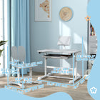 Qaba - Ensemble bureau et chaise pour enfants hauteur réglable avec plateau inclinable - gris-Hauteur de la table et de la chaise réglable pour accompagner la croissance de votre enfant  

