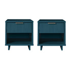 Manhattan Comfort - Table de nuit moderne Granville 18,11" à 1 tiroir - Bleu Minuit - Lot de 2-Moderne-contemporain avec une touche de glamour - Table de nuit pour chambre et salon, lot de 2