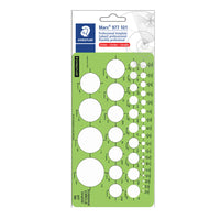 Staedtler – Gabarit Mars petits cercles impérial-Fabriqué en butyrate vert, plastique stable dimensionnellement