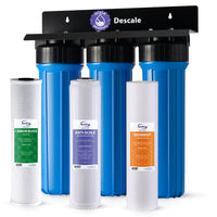 iSpring - WGB32B-DS Système de filtration d'eau domestique à 3 étapes avec filtres à sédiments, anticalcaire au polyphosphate et à bloc de charbon actif-Protection contre le calcaire et la corrosion: protégez vos tuyaux et appareils électroménagers contre l’accumulation de calcaire et la corrosion grâce à notre filtre antitartre. Il s’agit d’un inhibiteur breveté qui agit sur le calcium et le magnésium, freine la corrosion et crée une barrière protectrice sous forme de biofilm
