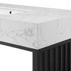Modway - Gridiron 48" Vanette de salle de bain - Blanc Noir-Matchs non inclus