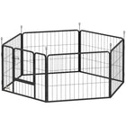 PawHut - Parc à chiots robuste à 6 panneaux avec porte pour petits chiens - 23,5 po H-Un excellent terrain de jeu qui peut également servir de séparation