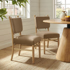 Modway - Mauden Cuir végane Fauteuil d’appoint de salle à manger Ensemble de 2 - Taupe-Coussin de dossier amovible