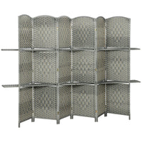 HOMCOM - Séparateur de pièce autoportant 6 panneaux avec étagères pour chambre - gris-Divise instantanément votre espace pour créer de l’intimité et une ambiance calme et concentrée  
