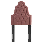 Modway - Augustine Touffe Performance Velvet Tête de lit jumelée, Rose poussiéreuse-Tissu résistant aux taches durable