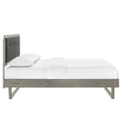 Modway - Willow Bois Lit à plateforme queen avec cadre angulaire, Charbon de bois gris-Construction en bois, MDF et placage