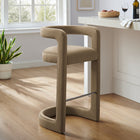 Modway - Winslow Performance Velvet Tabouret de bar - Taupe-Rembourrage résistant aux taches