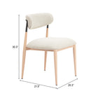 Zuo - Equinox Chaise de salle à manger sans accoudoirs - Gris huître/Naturel - Ensemble de 2-6