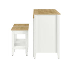 Modway - Farmstead 3 pièces Îlot de cuisine et ensemble de tabouret, Chêne Blanc-Assemblée requise
