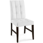 Modway - Promulgate Biscuit Touffé Cuir synthétique rembourré Fauteuil d’appoint de salle à manger Ensemble de 2 - Blanc-Capsules de pied non marquées