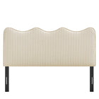 Modway - Athena Rayé Tissu tapis Tête de lit pleine grandeur, Rayures d’avoine-7
