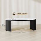 HOMCOM - Table basse avec plateau effet marbre - noir-Surface spacieuse de la table basse, 43,3 po L x 19,7 po l (110 cm x 50 cm), supporte jusqu'à 88 lb (40 kg) pour plus de praticité