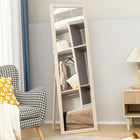 HOMCOM - Miroir rectangulaire corps entier - 21 po l x 64 po H - blanc-À fixer au mur, à appuyer contre le mur ou à poser librement avec le support 