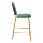 Zuo - Odessa Tabouret de comptoir - Vert/Or - Ensemble de 2-Dimensions: 19,7 po L x 18,9 po L x 39,0 po H