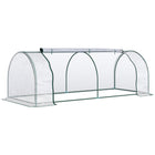 Outsunny - Serre de jardin mini 8 pi x 3 pi x 2,6 pi pour plantes avec portes à fermeture éclair- Serre de patio avec tubes en acier de haute qualité et couverture en PVC  
