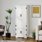 HOMCOM - Armoire de cuisine garde-manger 60 po avec étagères - blanc-Couleur : Blanc 