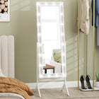 HOMCOM - Miroir pleine longueur avec lumières et angles réglables - 18,4 po l x 60,2 po H - blanc-Verre haute définition assurant des reflets clairs 