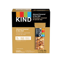 KIND - Amandes, caramel et sel de mer - 40g - Paquet de 12-5 g de sucre par barre de 40 g