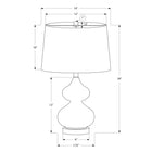 Monarch Specialties - Luminaire - 24 po H Lampe De Table - Verre Bleu - Abat-Jour Ivoire / Crème - Contemporain-Fabriqué avec des matériaux de haute qualité, cet éclairage d'accentuation décoratif comprend une garantie limitée de 2 ans contre tout défaut pour votre satisfaction