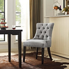 Modway - Regent Touffe Tissu Chaise à manger - Gris clair-Finition de tête de clous