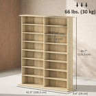 HOMCOM - Armoire de rangement multimédia à 8 niveaux avec étagères réglables - bois naturel-La faible profondeur optimise l'espace au sol