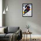 Connor McDavid Edmonton Oilers Skating with Puck sur toile - Toile encadree - 22" x 31"-Prêt à accrocher - livré entièrement assemblé