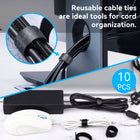ShoppingAll - Plateau de rangement de câbles sous le bureau avec 10 attaches de câbles - Noir-8
