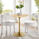 Modway - Lippa Rond de 28 po Bois Table à manger, Or Naturel-Socle métallique résistant aux éclats