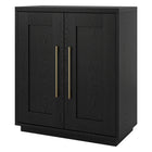 Hudson&Canal - Meuble d'appoint Tillman 28 po de largeur - Grain noir-La capacité de poids supérieure est de 50 lb, l'étagère du milieu peut supporter 30 lb, tandis que l'étagère inférieure peut supporter 45 lb