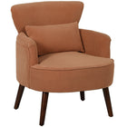 HOMCOM - Fauteuil d’appoint avec siège épais pour salon - orange-Coussin d’assise en mousse épaisse de 7,1 po (18 cm), ressorts en S et bandes élastiques offrent un soutien fiable  

