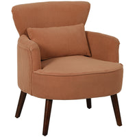 HOMCOM - Fauteuil d’appoint avec siège épais pour salon - orange-Coussin d’assise en mousse épaisse de 7,1 po (18 cm), ressorts en S et bandes élastiques offrent un soutien fiable  
