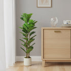 HOMCOM - Arbre artificiel de figuier lyre 4 pi pour décoration intérieure - vert-Couleur : Vert 