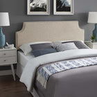 Modway - Laura Tissu rembourré Tête de lit Queen, Beige-Cadre en bois massif