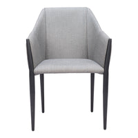 Zuo - Andover Chaise de salle à manger - Gris ardoise - Ensemble de 2-Polyester doux et chaleureux
