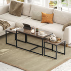 HOMCOM - Table basse gigogne pour salon - brun - Paquet de 3-La table basse 3 pièces peut être utilisée à plusieurs fins, comme table d'appoint ou table de nuit