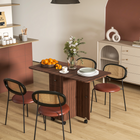 HOMCOM - Table à manger pliante à abattant sur roulettes avec tiroirs et armoire de rangement pour 4-6 personnes - brun-Se plie en une unité petite et compacte pour économiser de l'espace lorsqu'il n'est pas utilisé 