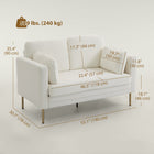 HOMCOM - Canapé 55 po deux places avec coussins - blanc crème-Cadre en acier renforcé supportant jusqu’à 529 lb (240 kg), garantissant durabilité et sécurité 