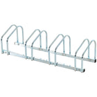 Soozier - Support de stationnement au sol pour 4 vélos, usage intérieur et extérieur - argent-Fabriqué en acier robuste pour une durabilité à long terme