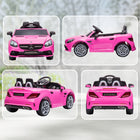 Aosom - Voiture électrique 12v ride-on avec télécommande parentale - rose-Deux moteurs de 30W offrent une conduite palpitante 