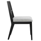Modway - Nimba Faux rotin Tissu Chaises de salle à manger Ensemble de 2 - Tissage à bruyère gris clair-7