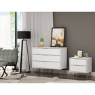 Manhattan Comfort - Rockefeller commode et table de chevet style milieu du siècle moderne - blanc - ensemble de 2-Une fois assemblée, la table de nuit mesure 51,02 cm de longueur, 54,99 cm de hauteur, 44,78 cm de profondeur