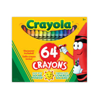 Crayons de cire Crayola, boîte de 64-Comprend 64 crayons de couleur Crayola dans une boîte pratique à couvercle rabattable, avec un taille-crayon intégré