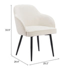 Zuo - Jolie Chaise de salle à manger - Ivoire - Ensemble de 2-6