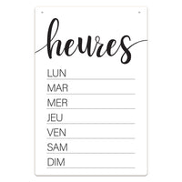 Cosco - Panneau effaçable à sec pour heures d’ouverture blanc/noir 8 po x 12 po usage intérieur, texte français-Ce panneau effaçable à sec pour heures d’ouverture comprend un texte en français pour communiquer clairement les horaires aux clients francophones